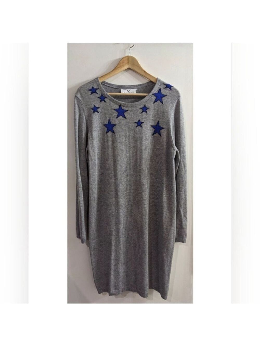 M Magaschoni | Long sleeve knit sweater dress with star details